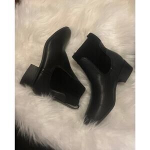 Black Chunky Heel Chelsea Ankle Boots Booties